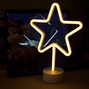 Yıldız Tasarımlı Neon Led Masa Ve Gece Lambası