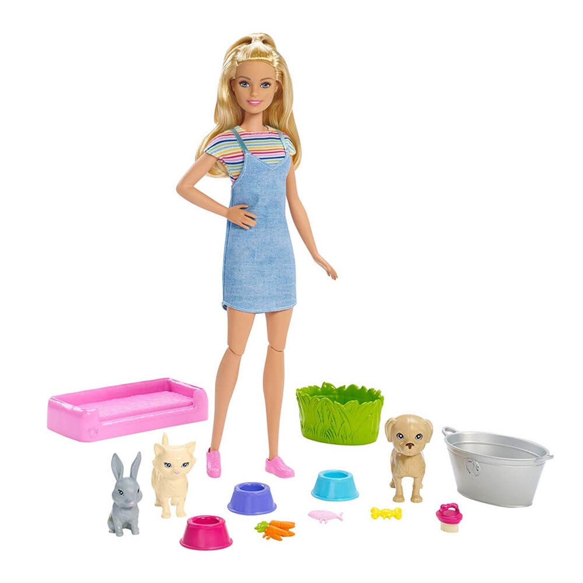 Barbie ve Hayvanları Banyo Eğlencesinde Oyun Seti en uygun fiyatlarla  Dobişko Oyuncak'ta!
