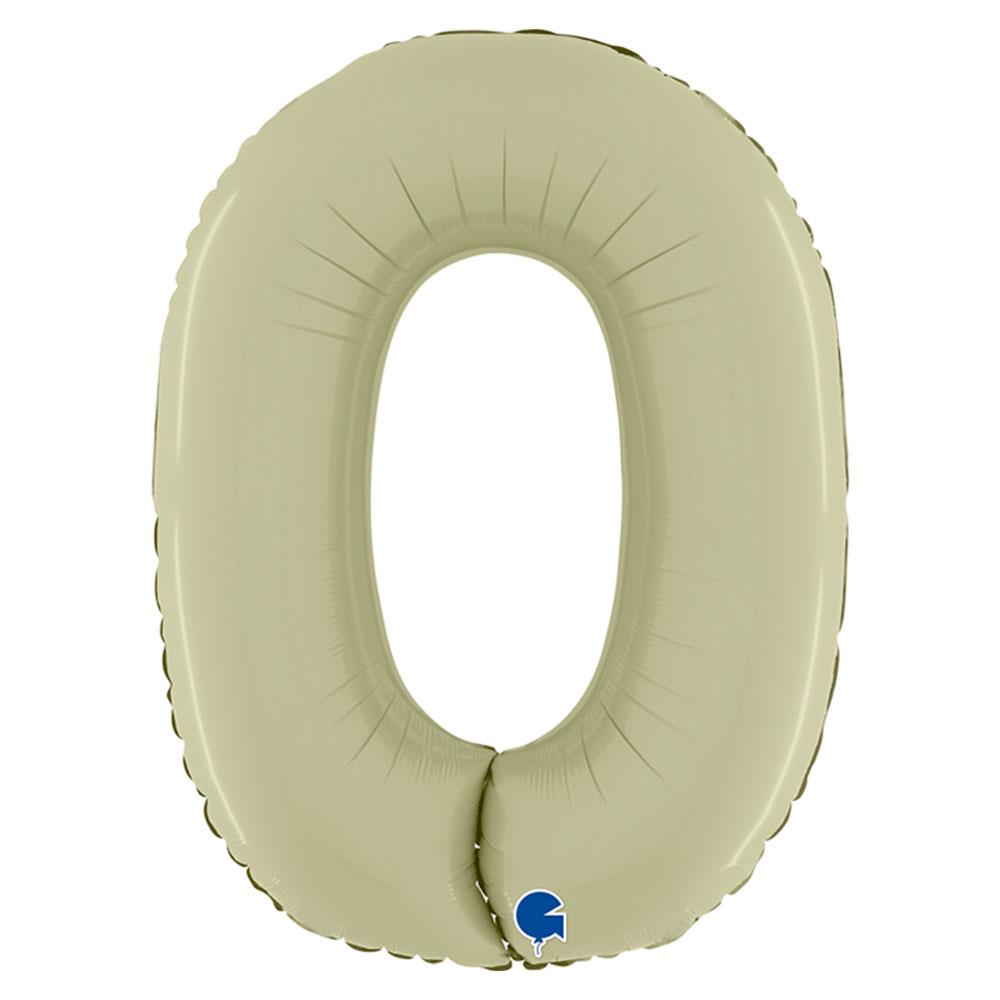 0 Rakam Grabo Saten Zeytin Yeşili  Folyo Balon 66 cm