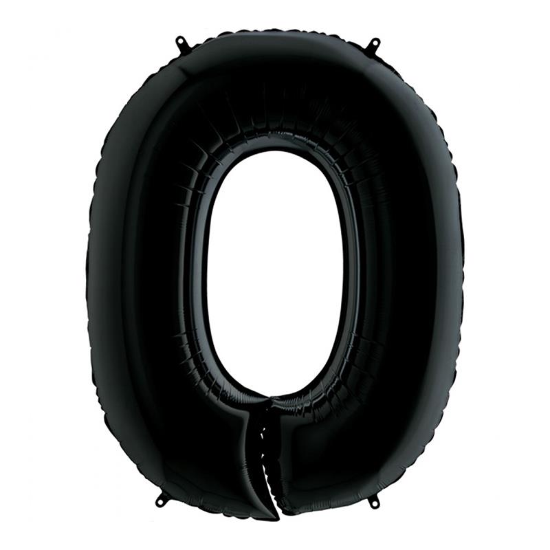 0 Rakam Grabo Siyah Folyo Balon 102 cm
