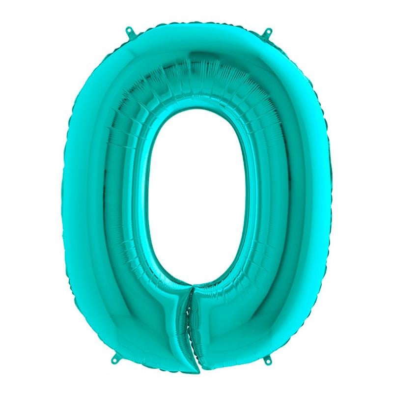 0 Rakam Grabo Turkuaz Folyo Balon 102 cm