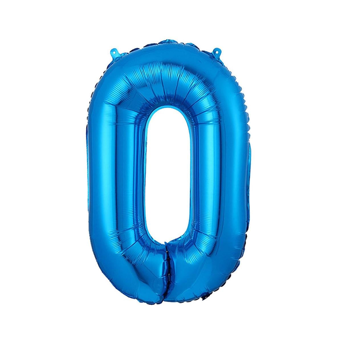 0 Rakam Mavi Folyo Balon 40 cm