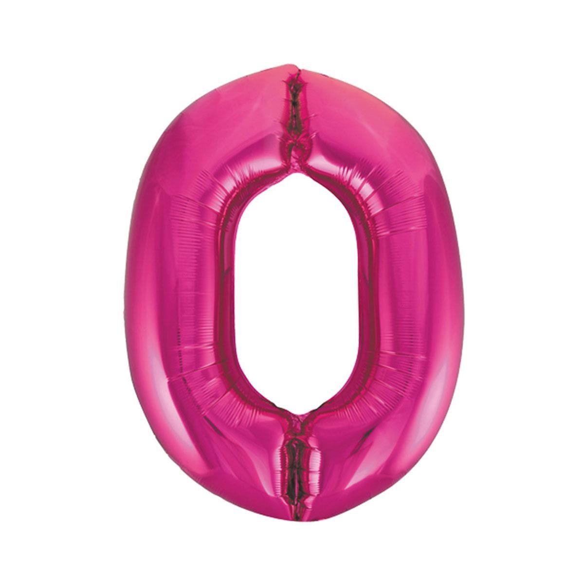 0 Rakam Pembe Folyo Balon 40 cm