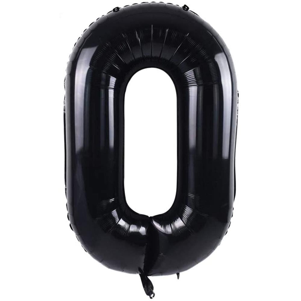 0 Rakam Siyah Folyo Balon 100 cm