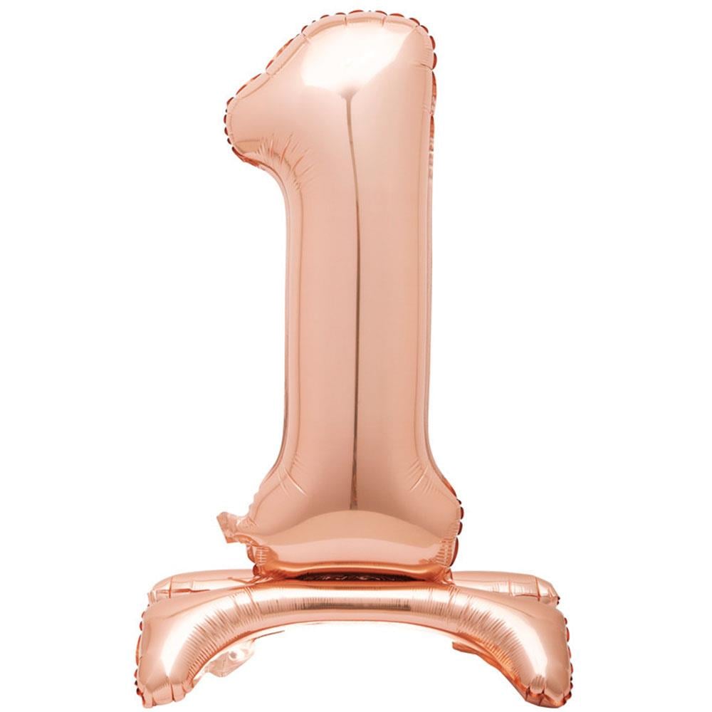 1 Rakam Ayakta Durabilen Rose Gold Folyo Balon 80 cm
