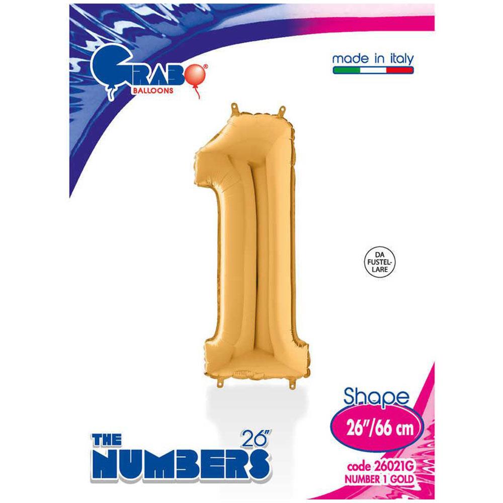 1 Rakam Grabo Altın Folyo Balon 66 cm