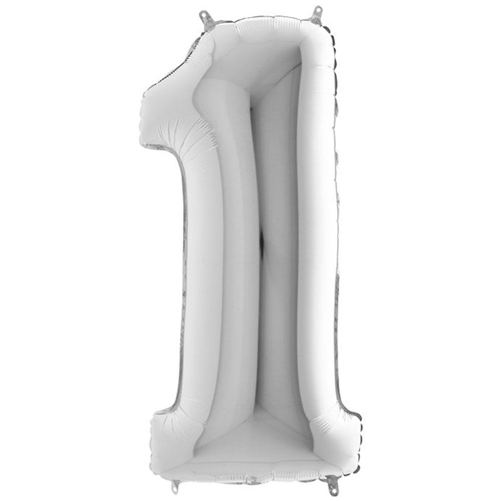 1 Rakam Grabo Gümüş Folyo Balon 102 cm