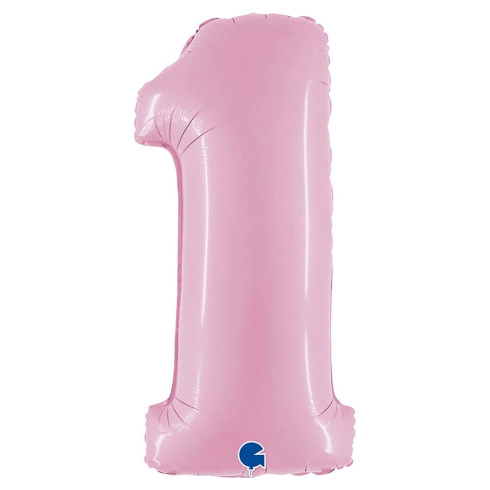 1 Rakam Grabo Pastel Pembe Folyo Balon 102 cm