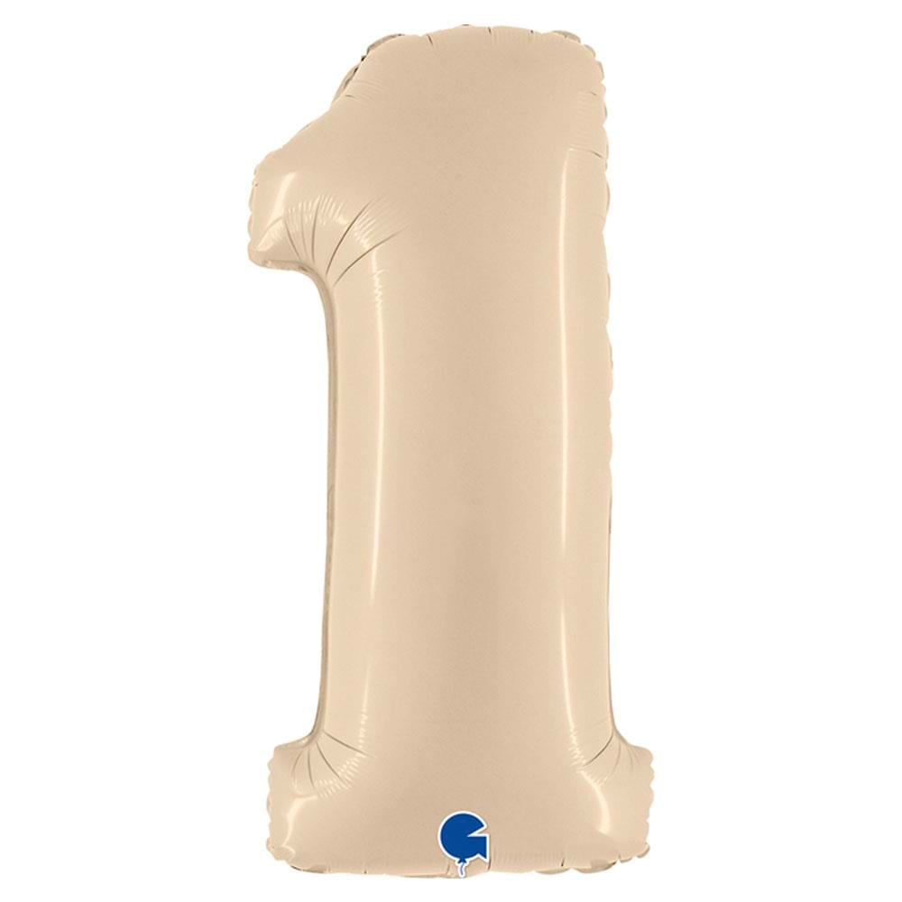 1 Rakam Grabo Saten Krem Folyo Balon 102 cm