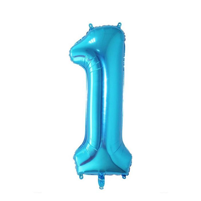 1 Rakam Mavi Folyo Balon 100 cm