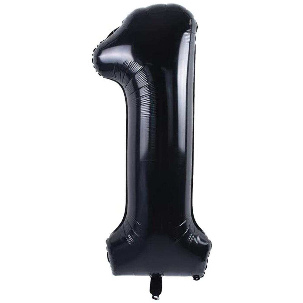 1 Rakam Siyah Folyo Balon 100 cm