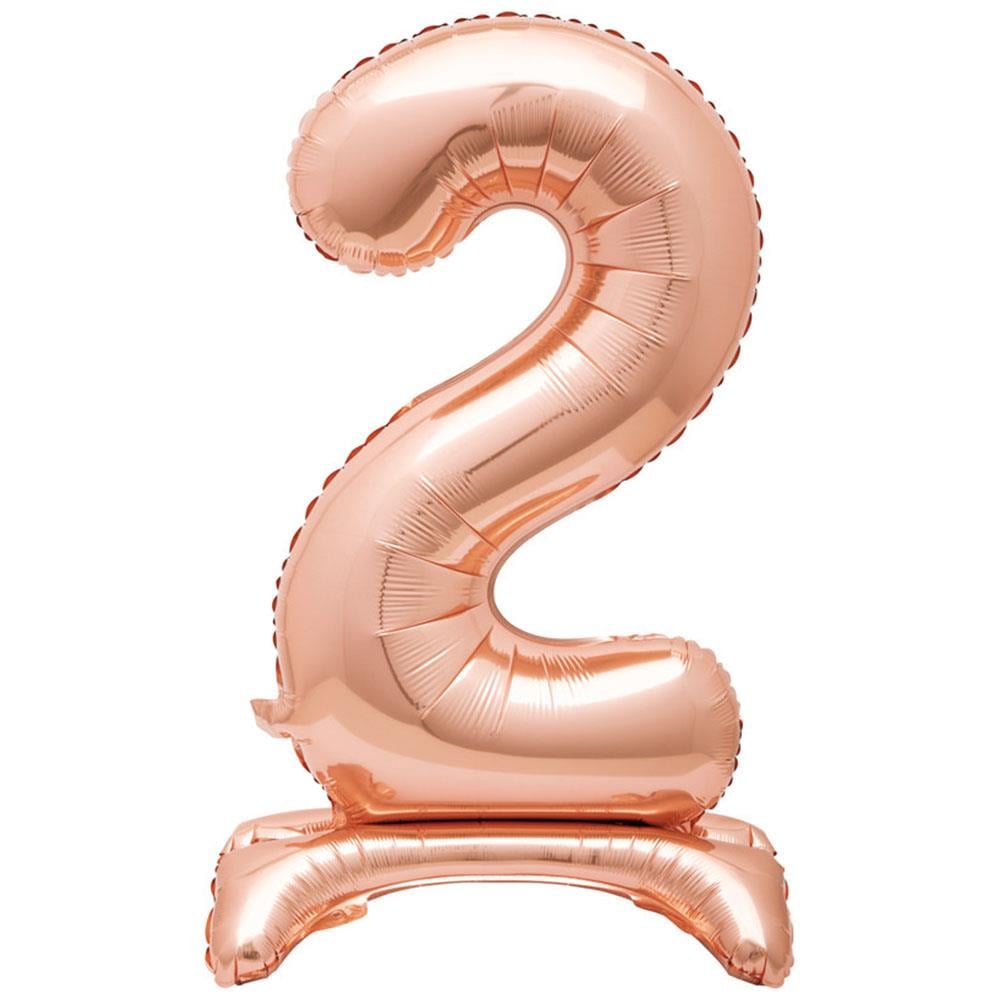 2 Rakam Ayakta Durabilen Rose Gold Folyo Balon 80 cm