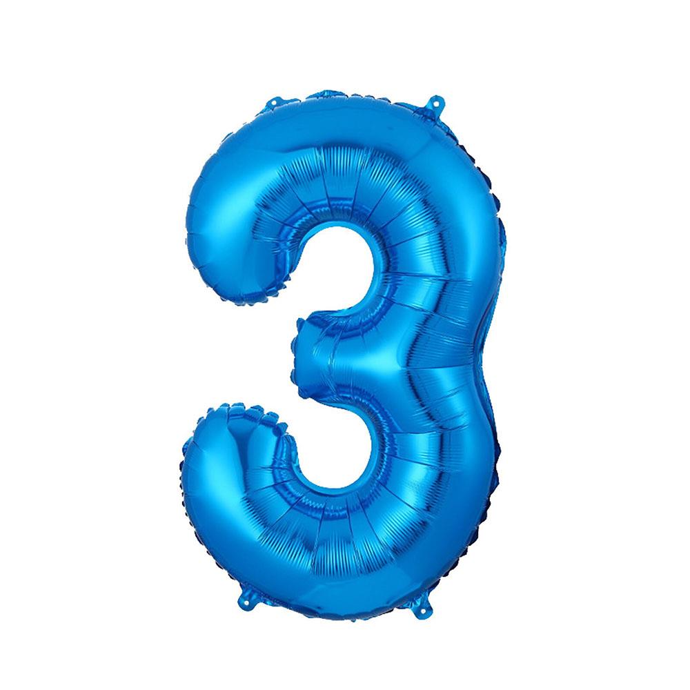 3 Rakam Mavi Folyo Balon 70 cm