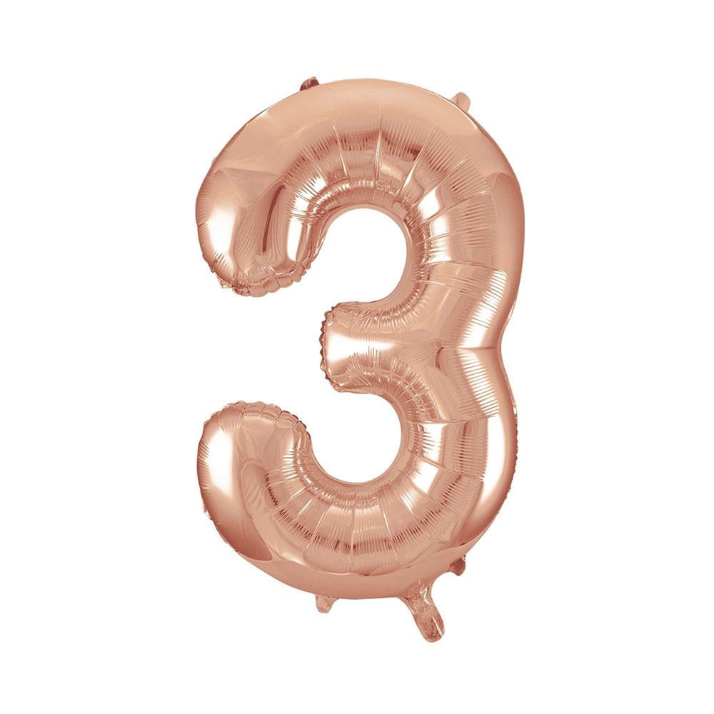 3 Rakam Rose Gold Folyo Balon 40 cm