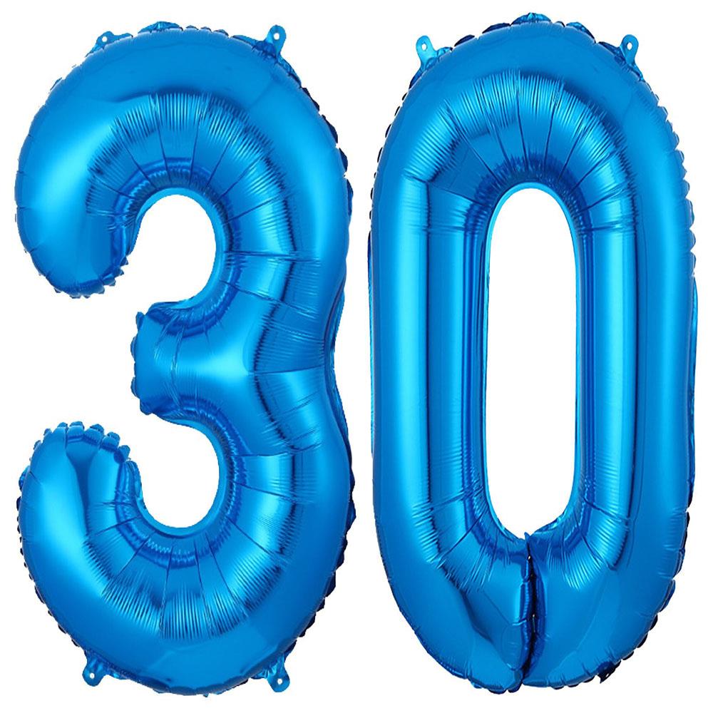 30.Yaş Folyo Balon Seti Mavi 70 cm