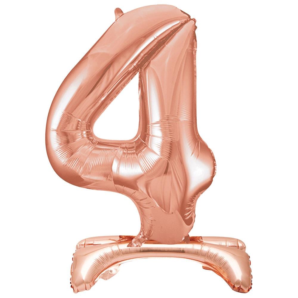 4 Rakam Ayakta Durabilen Rose Gold Folyo Balon 80 cm