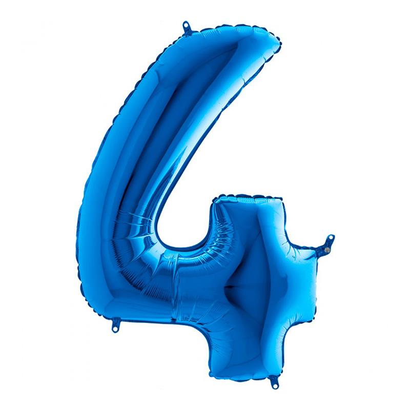 4 Rakam Grabo Mavi Folyo Balon 102 cm
