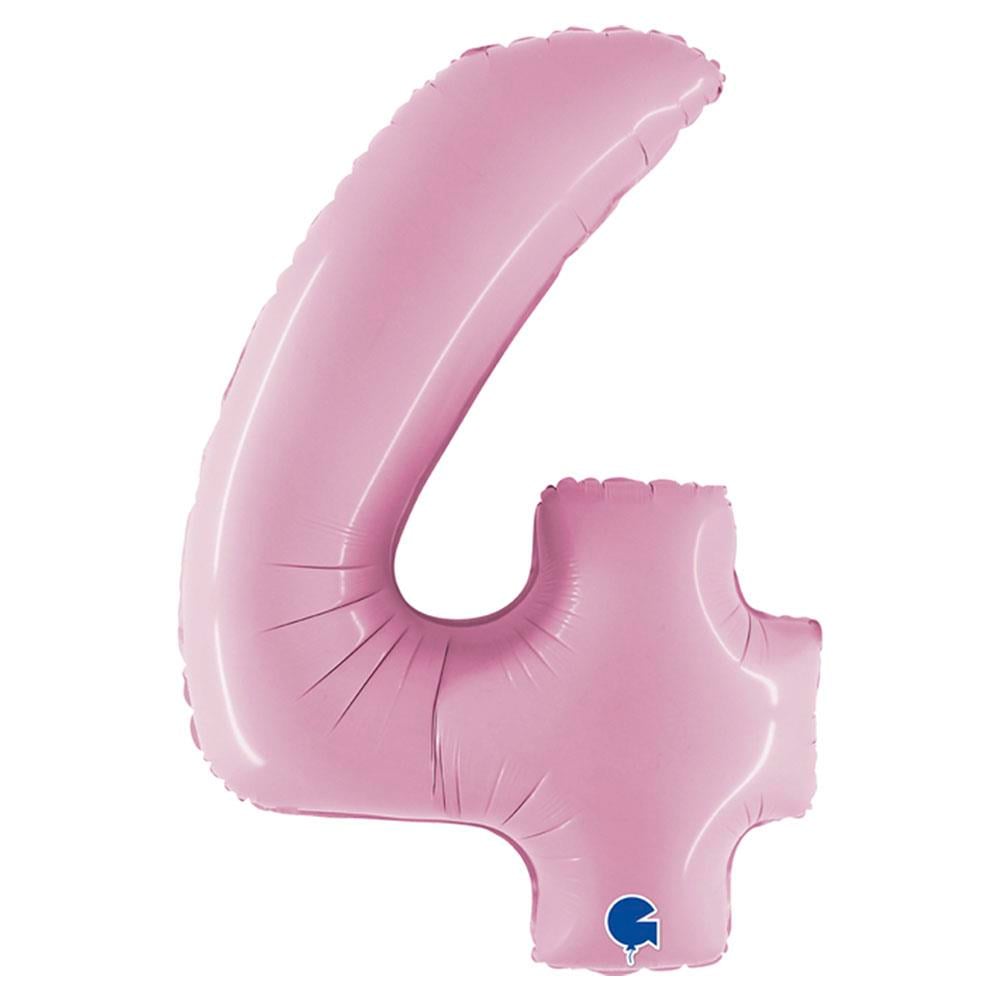 4 Rakam Grabo Pastel Pembe Folyo Balon 102 cm
