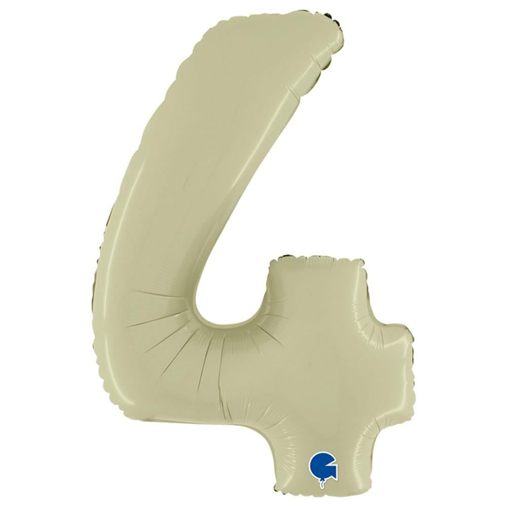 4 Rakam Grabo Saten Zeytin Yeşili  Folyo Balon 66 cm