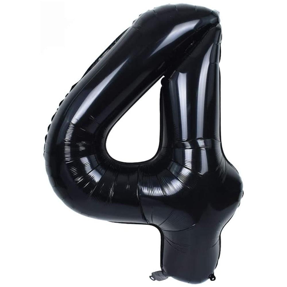 4 Rakam Siyah Folyo Balon 100 cm