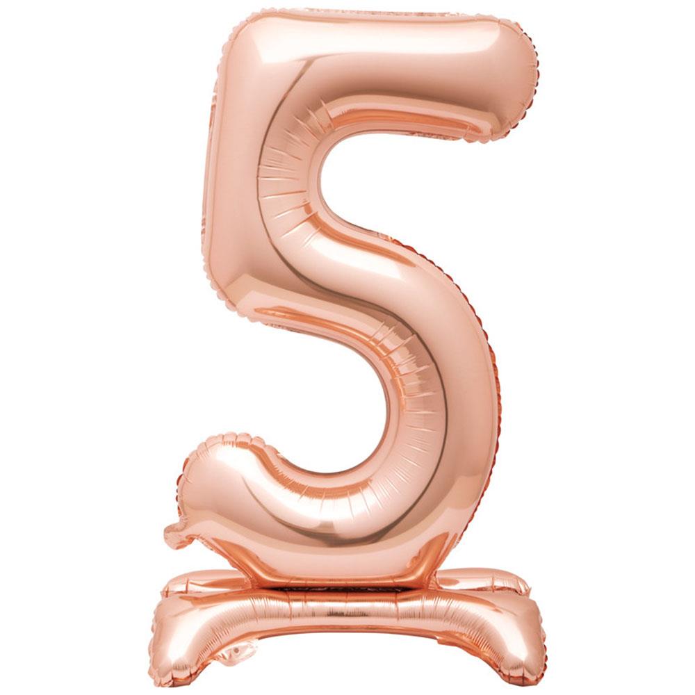5 Rakam Ayakta Durabilen Rose Gold Folyo Balon 80 cm