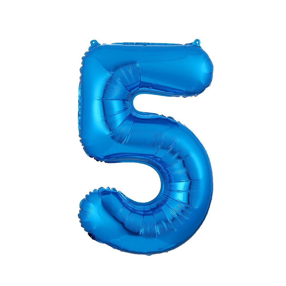 5 Rakam Mavi Folyo Balon 70 cm