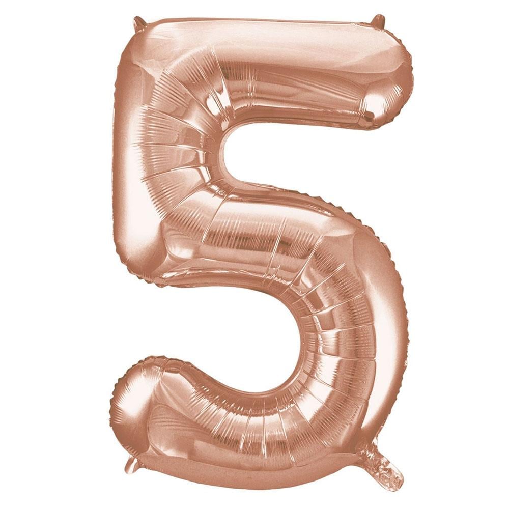 5 Rakam Rose Gold Folyo Balon 100 cm