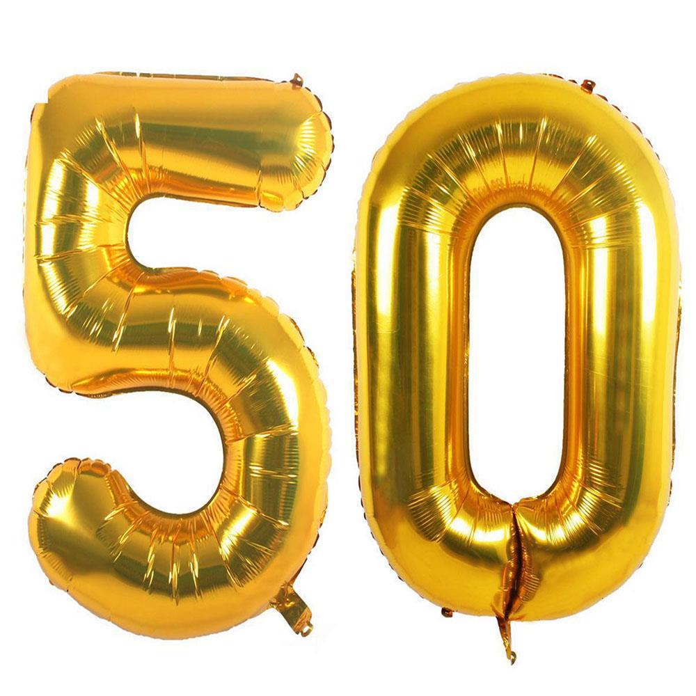 50.Yaş Folyo Balon Seti Altın 100 cm