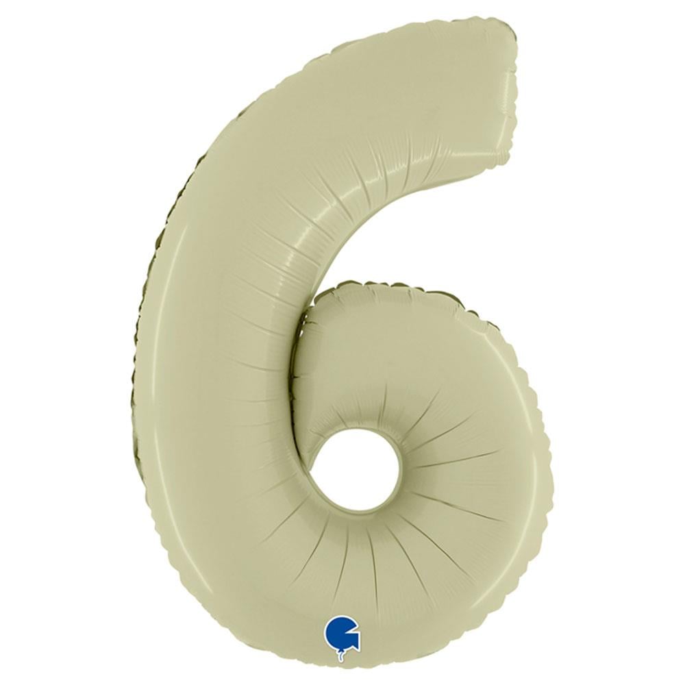 6 Rakam Grabo Saten Zeytin Yeşili  Folyo Balon 66 cm