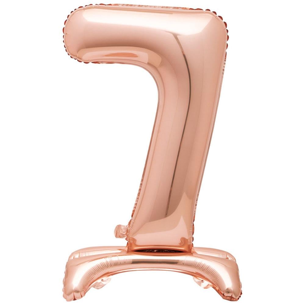 7 Rakam Ayakta Durabilen Rose Gold Folyo Balon 80 cm
