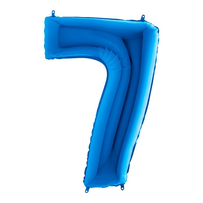 7 Rakam Grabo Mavi Folyo Balon 102 cm