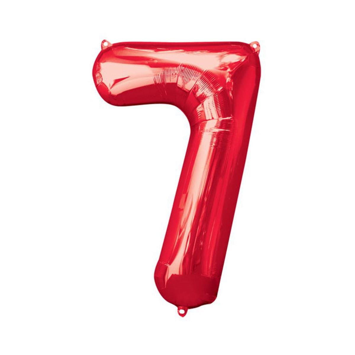 7 Rakam Kırmızı Folyo Balon 40 cm