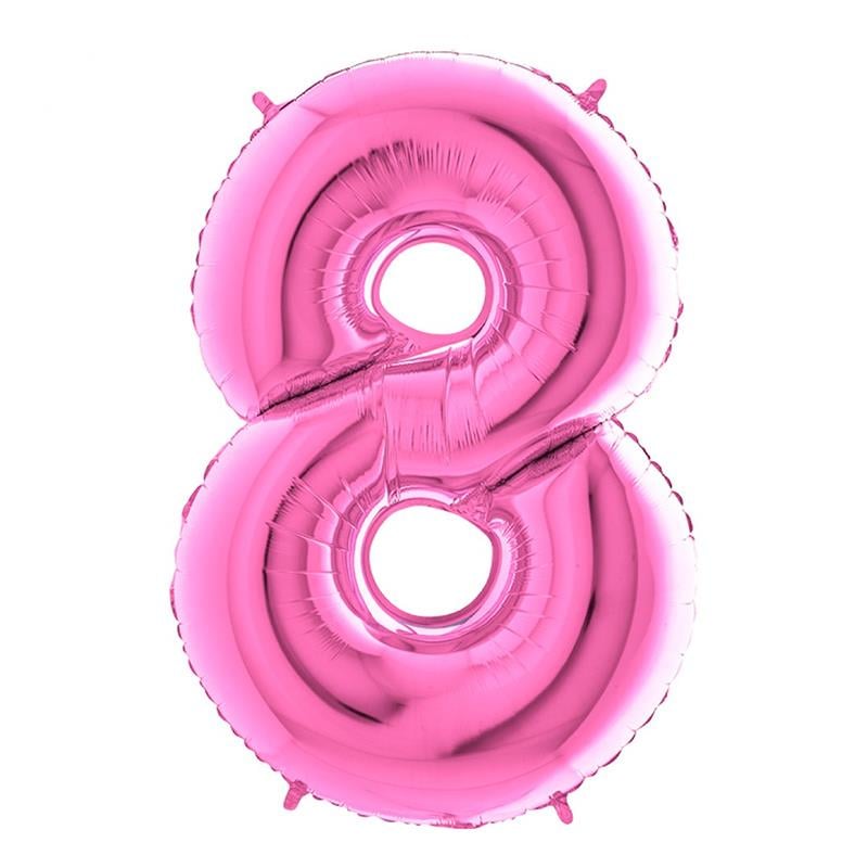 8 Rakam Grabo Fuşya Folyo Balon 102 cm