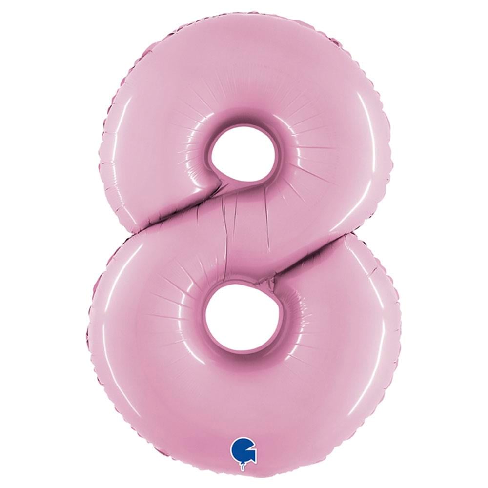 8 Rakam Grabo Pastel Pembe Folyo Balon 102 cm