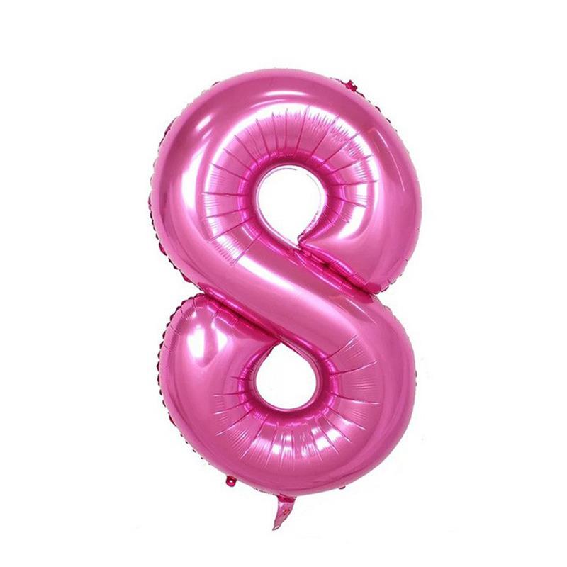 8 Rakam Pembe Folyo Balon 100 cm
