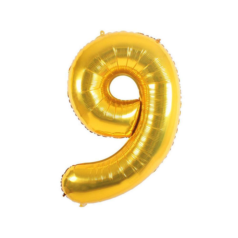 9 Rakam Altın Folyo Balon 70 cm