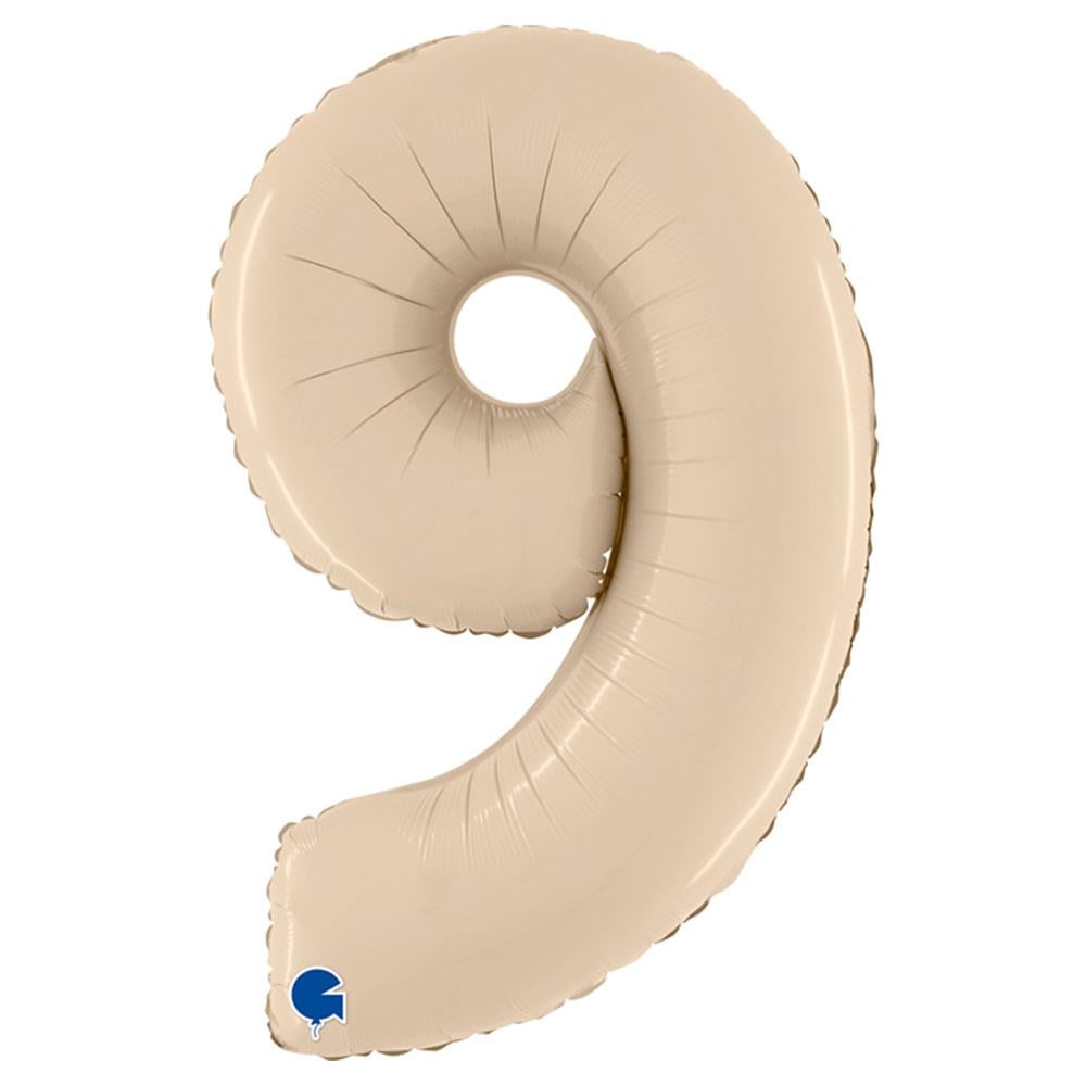9 Rakam Grabo Saten Krem Folyo Balon 66 cm