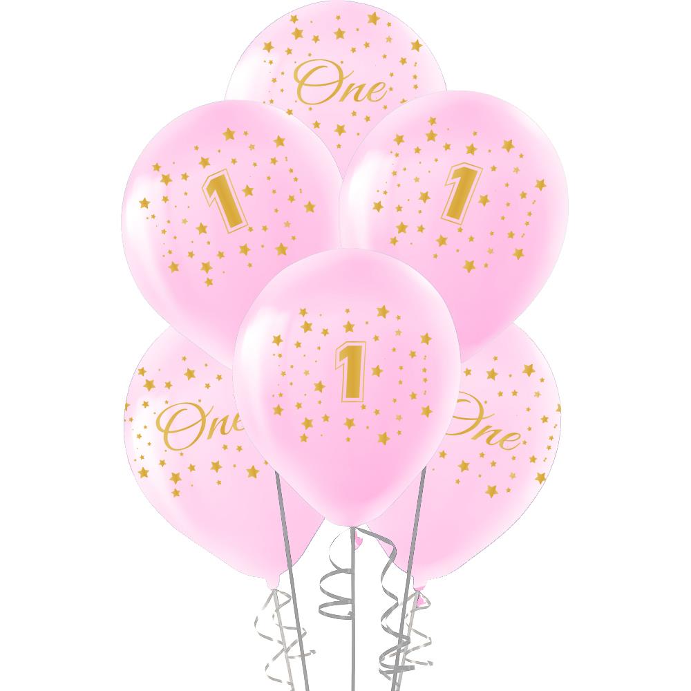 Altın First Year Baskılı Pembe Lateks Balon 10'lu