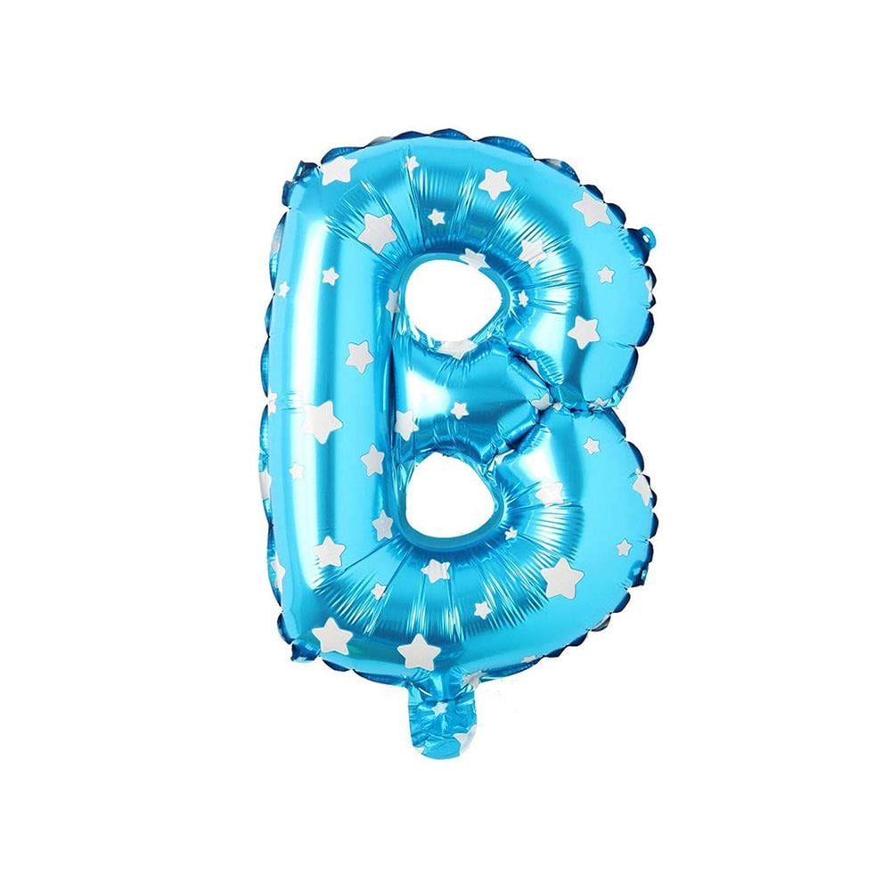 B Harf Mavi Yıldız Folyo Balon 40 cm