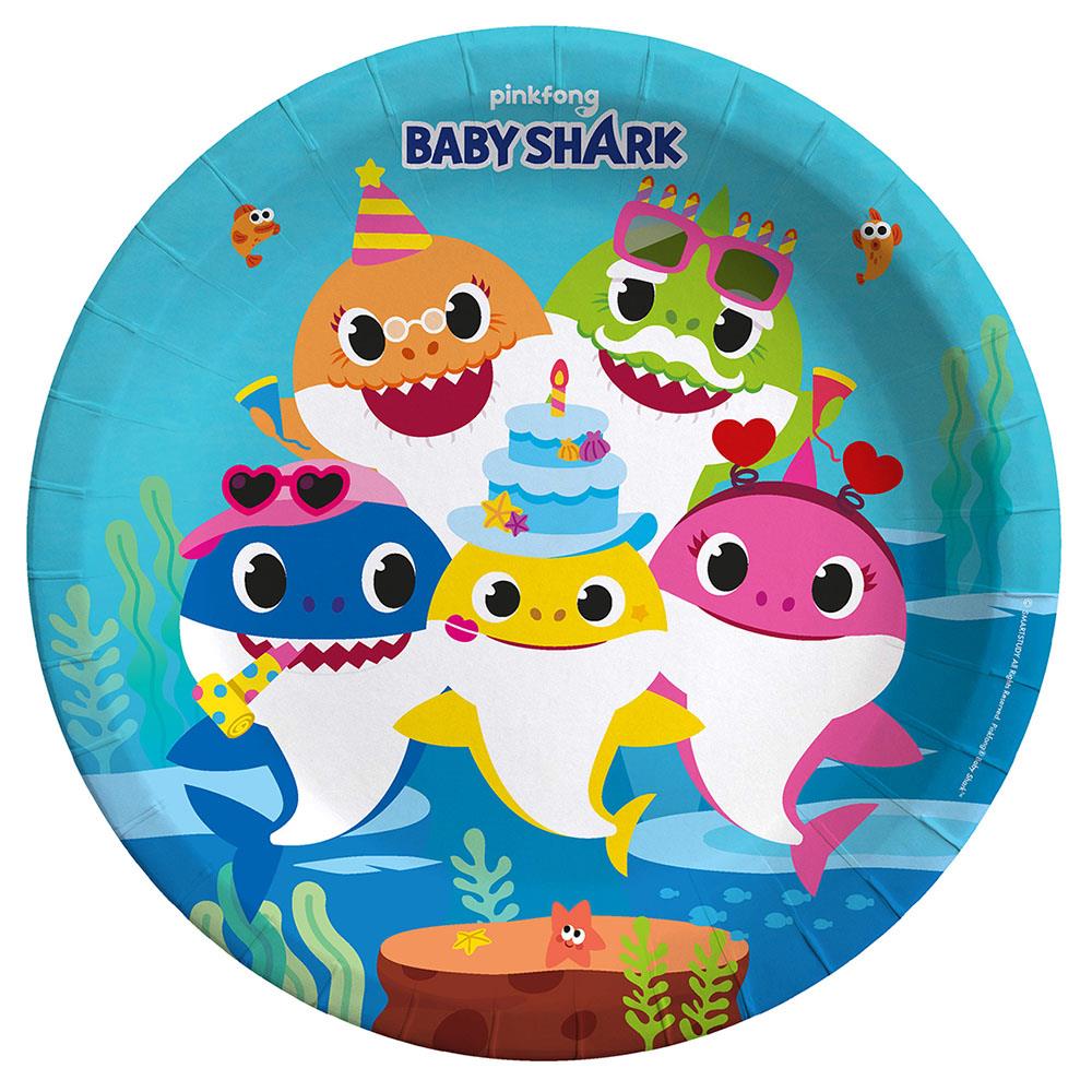 Baby Shark Karton Tabak 23 cm 8'li