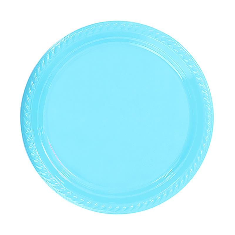 Bebek Mavisi Plastik Tabak 26 cm 8'li