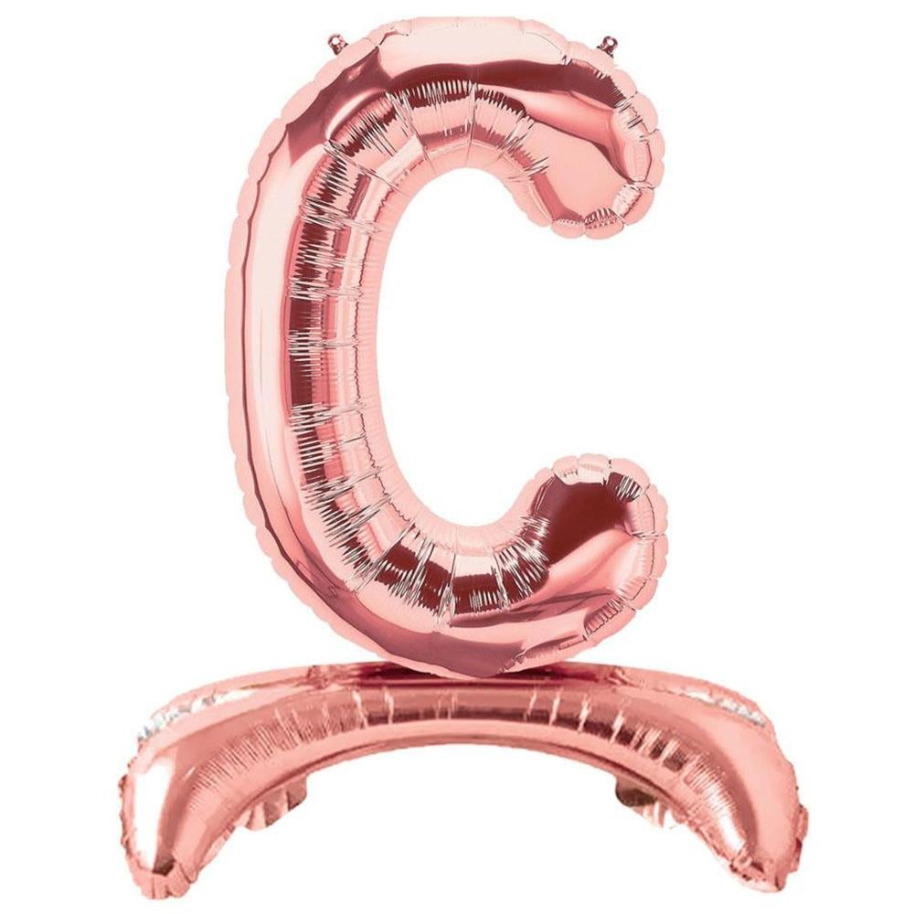 C Harf Ayakta Durabilen Rose Gold Folyo Balon 80 cm