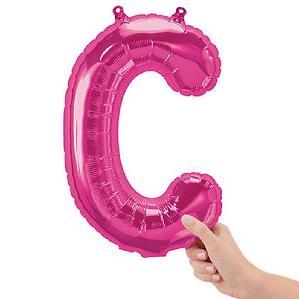 C Harf Pembe Folyo Balon 40 cm