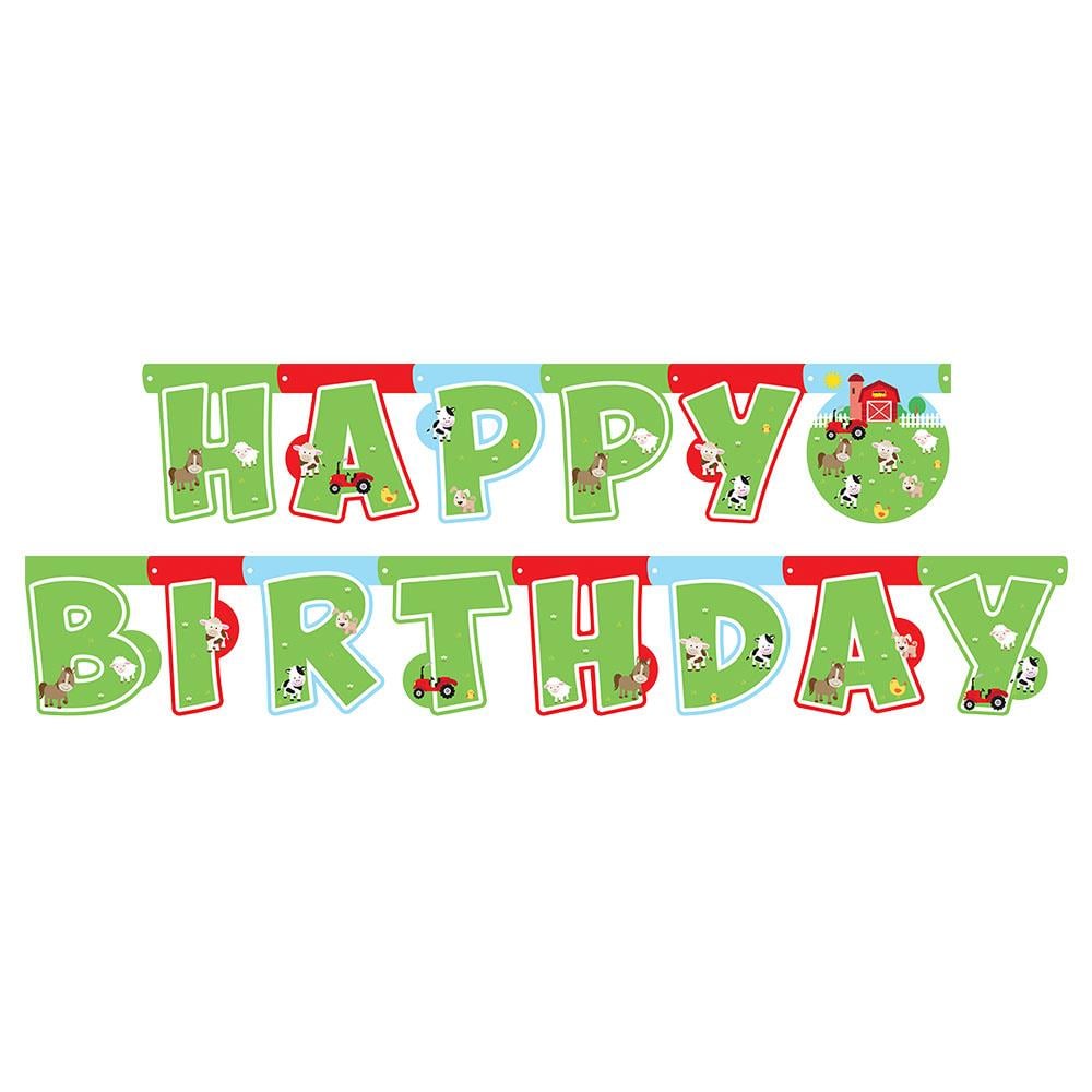 Çiftlik Hayvanları Happy Birthday Harf Afiş