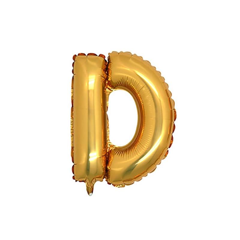 D Harf Altın Folyo Balon 40 cm
