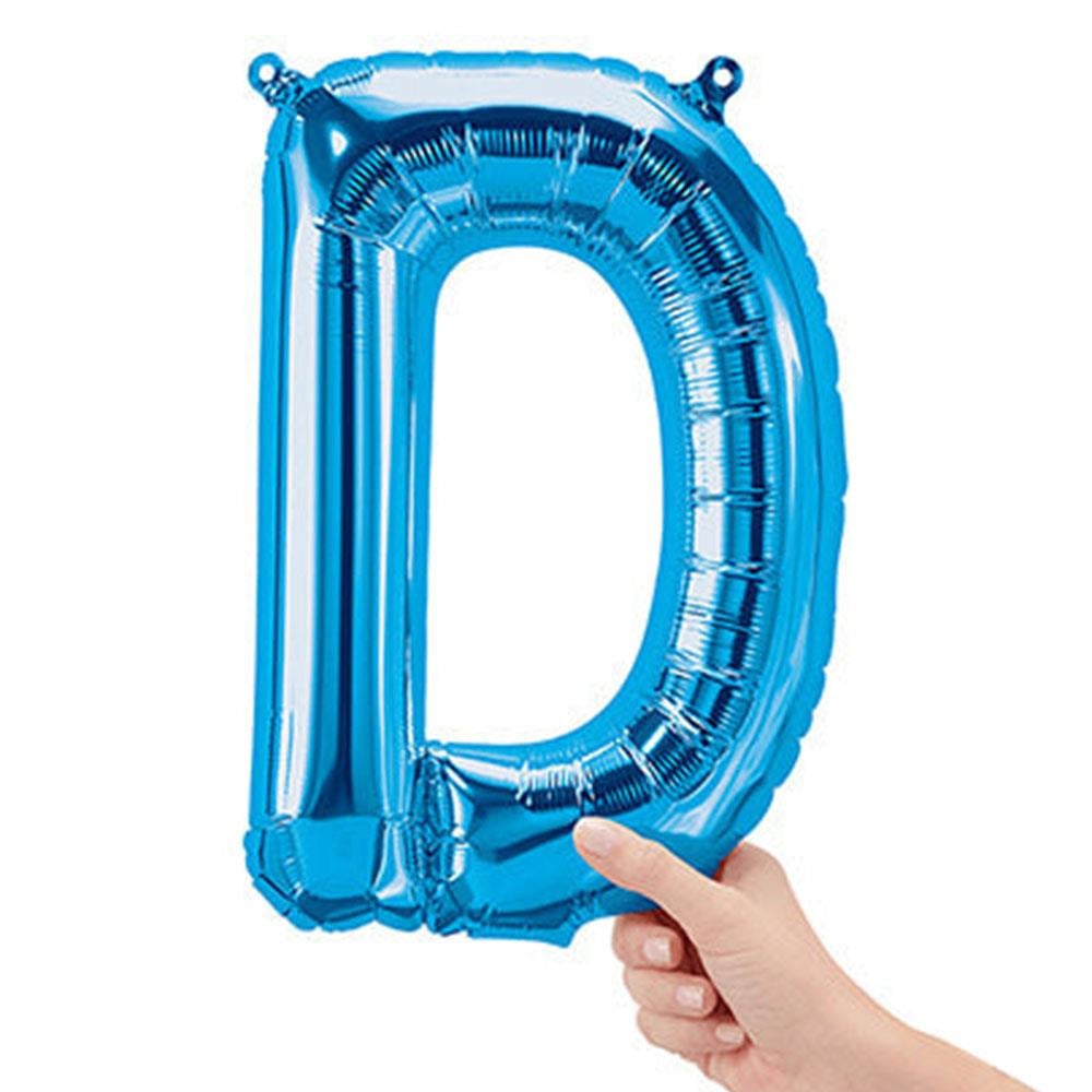 D Harf Mavi Folyo Balon 40 cm