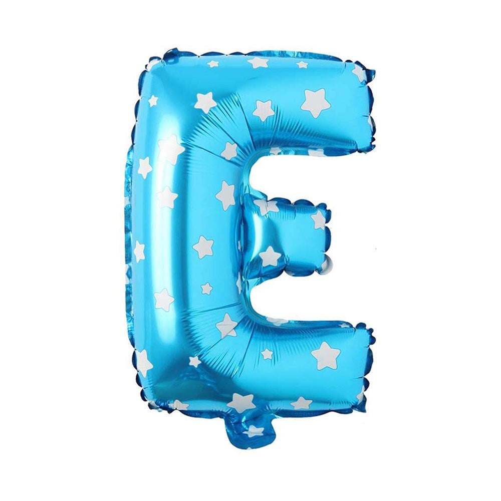 E Harf Mavi Yıldız Folyo Balon 70 cm
