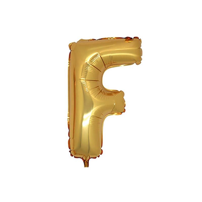 F Harf Altın Folyo Balon 40 cm