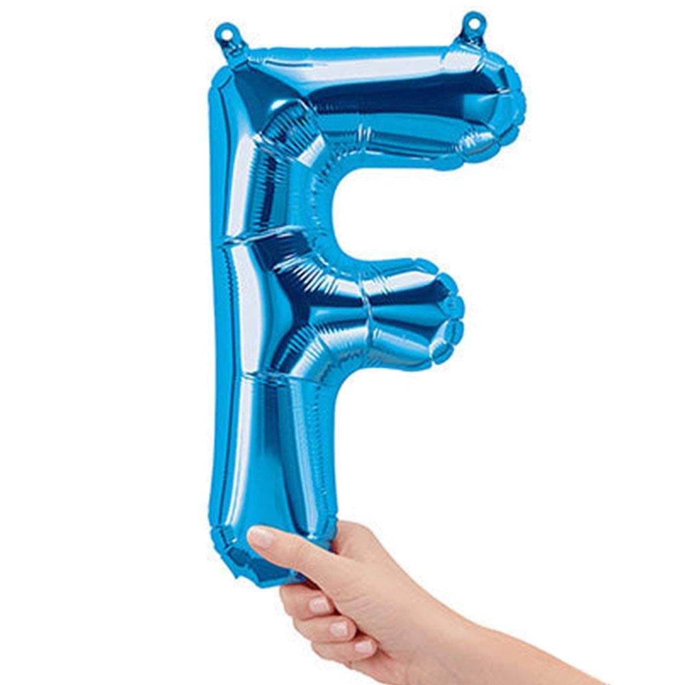 F Harf Mavi Folyo Balon 40 cm