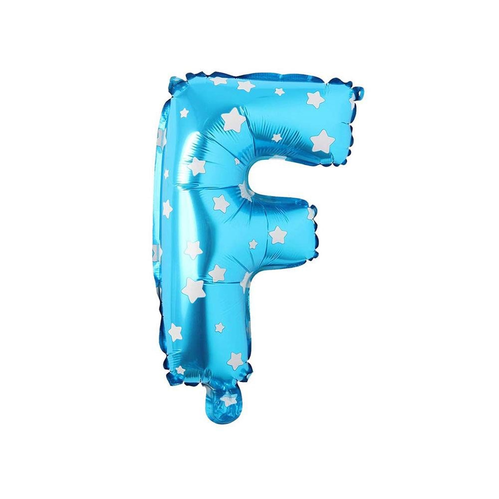 F Harf Mavi Yıldız Folyo Balon 40 cm